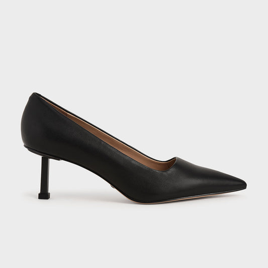 Leather Kitten Heel Court Shoes