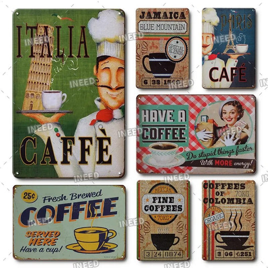 Hot Coffee Bar Metal Plate