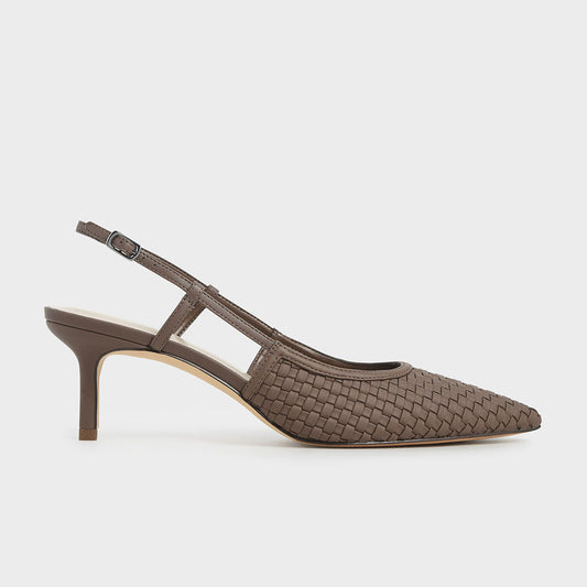 Woven Slingback Pumps