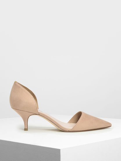 D'Orsay Glitter Kitten Heel Pumps [SR]