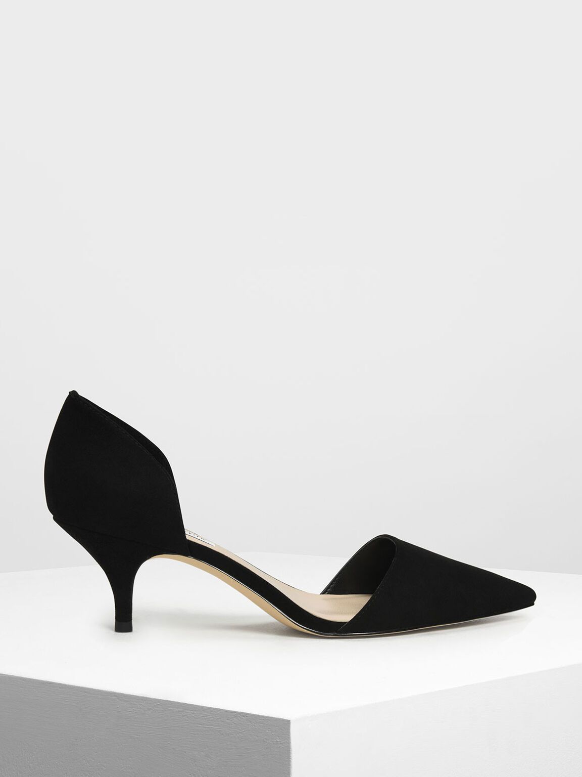 D'Orsay Glitter Kitten Heel Pumps [SR]