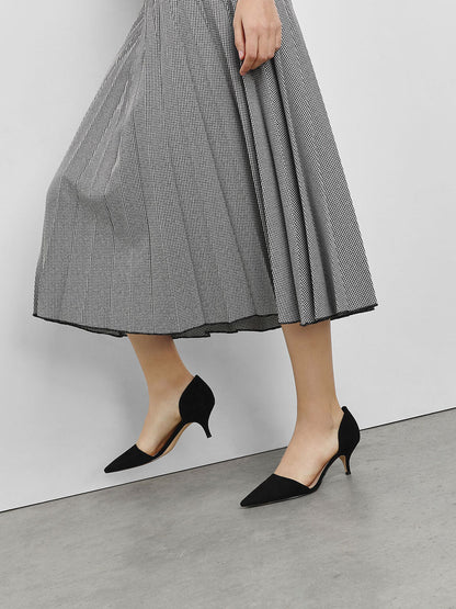 D'Orsay Glitter Kitten Heel Pumps [SR]