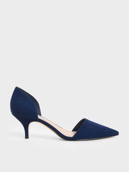 D'Orsay Glitter Kitten Heel Pumps [SR]