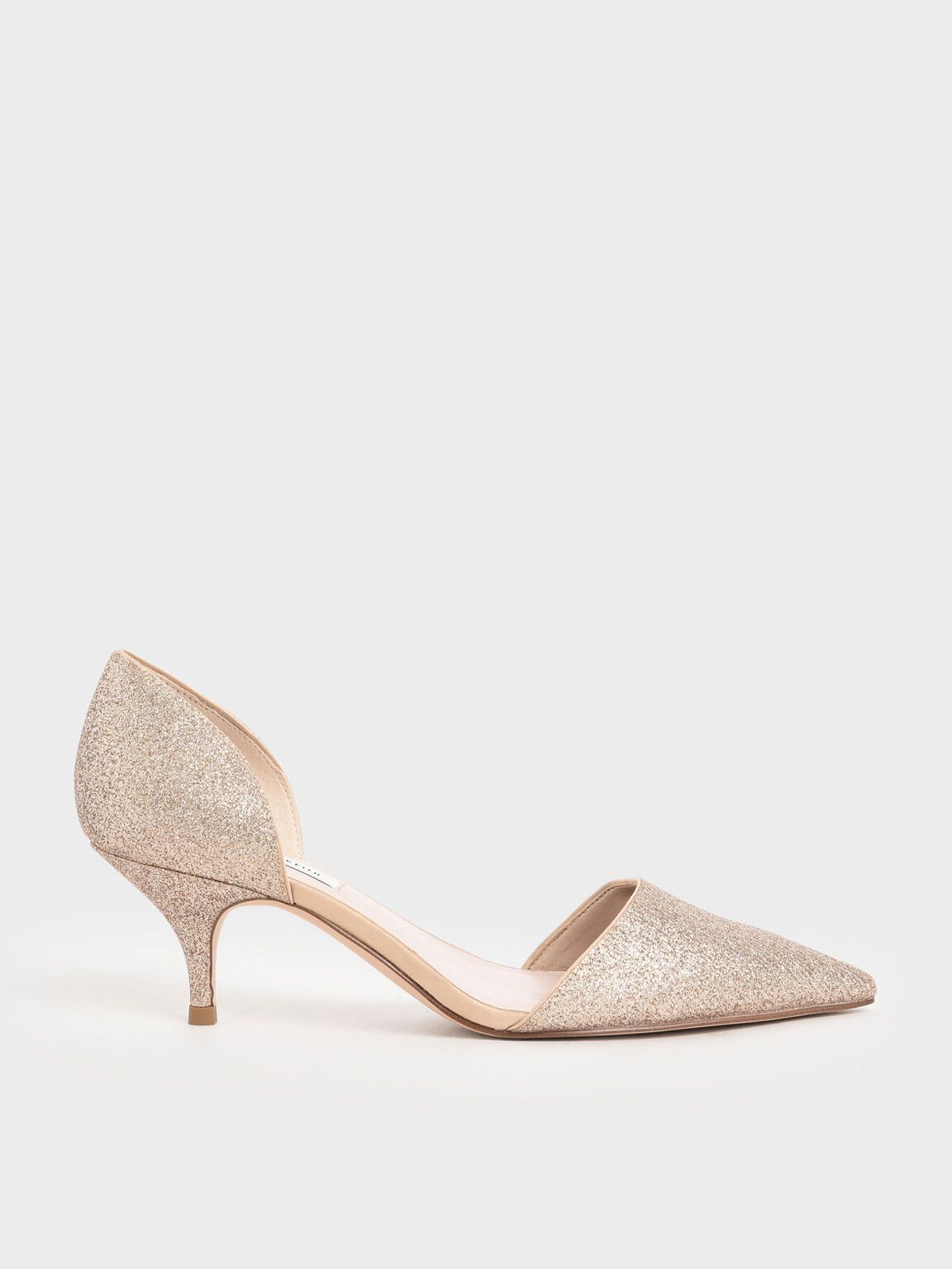 D'Orsay Glitter Kitten Heel Pumps [SR]