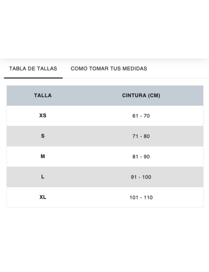 FAJA DE 3 VELCROS TALLE CORTO