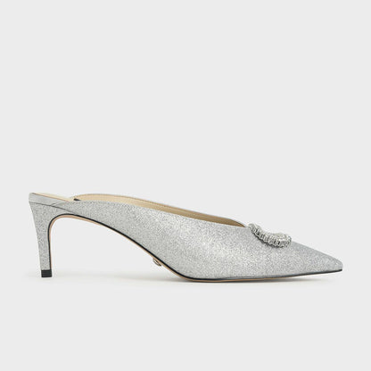 Glitter Embellished Mules
