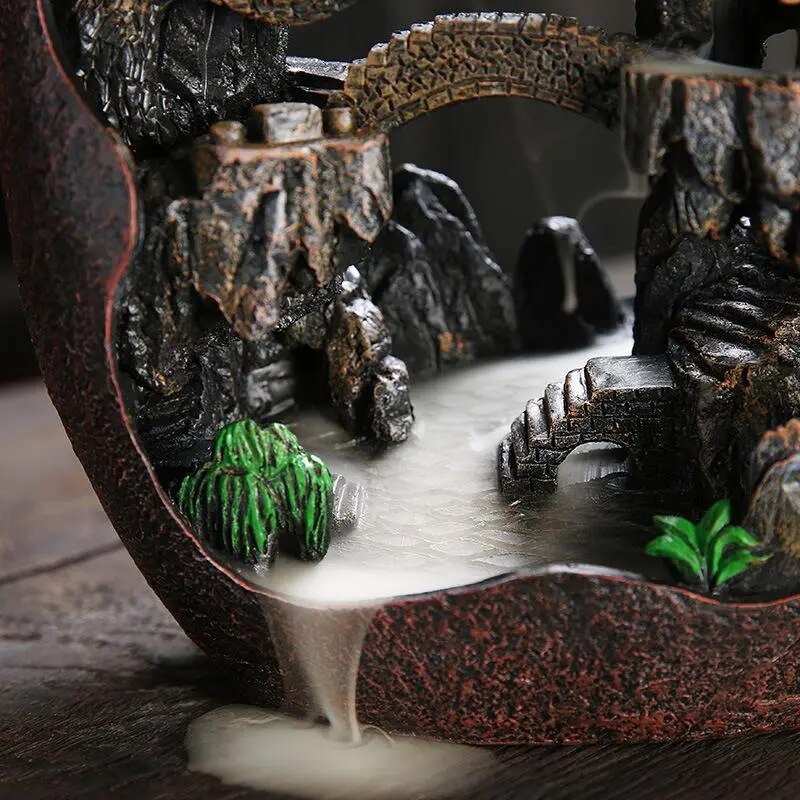 Lofty Mountains And Flowing Water Backflow