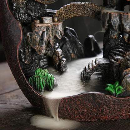 Lofty Mountains And Flowing Water Backflow