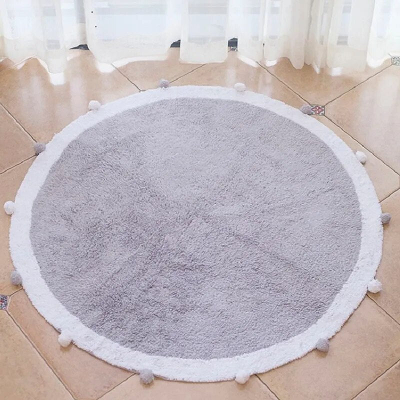 Cotton Round Rug Nordic Soft Fluffy Floor
