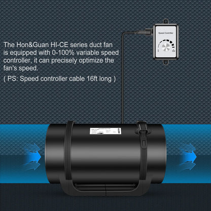 Hon&Guan 8 Inch Inline Duct Fan