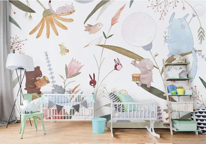 Cartoon Forest Animal Wallpaper Mural 3d Wall