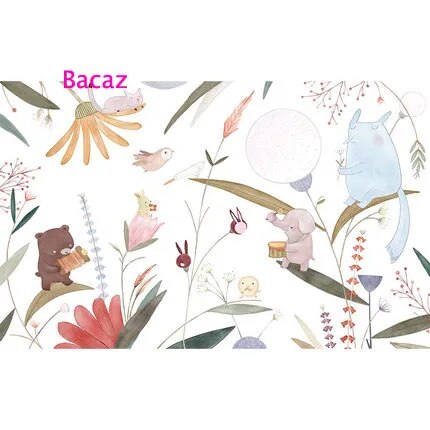 Cartoon Forest Animal Wallpaper Mural 3d Wall