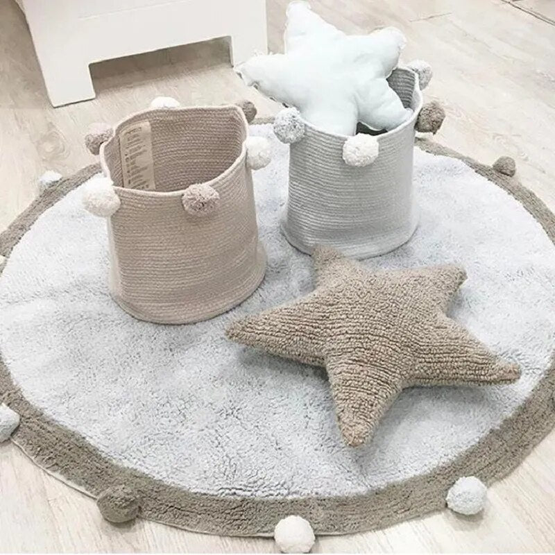 Cotton Round Rug Nordic Soft Fluffy Floor