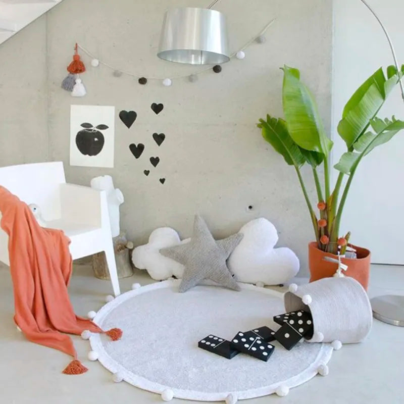 Cotton Round Rug Nordic Soft Fluffy Floor