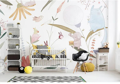 Cartoon Forest Animal Wallpaper Mural 3d Wall
