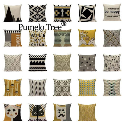 Deer Tree Bohemian Yellow Cushion