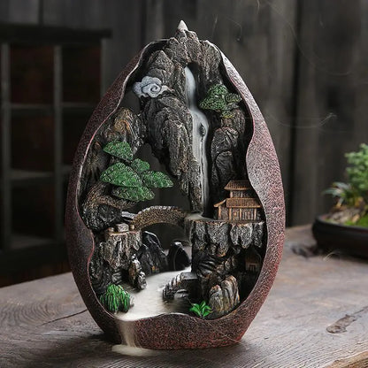Lofty Mountains And Flowing Water Backflow