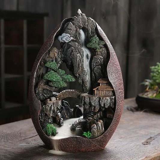 Lofty Mountains And Flowing Water Backflow
