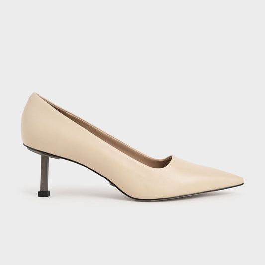 Leather Kitten Heel Court Shoes