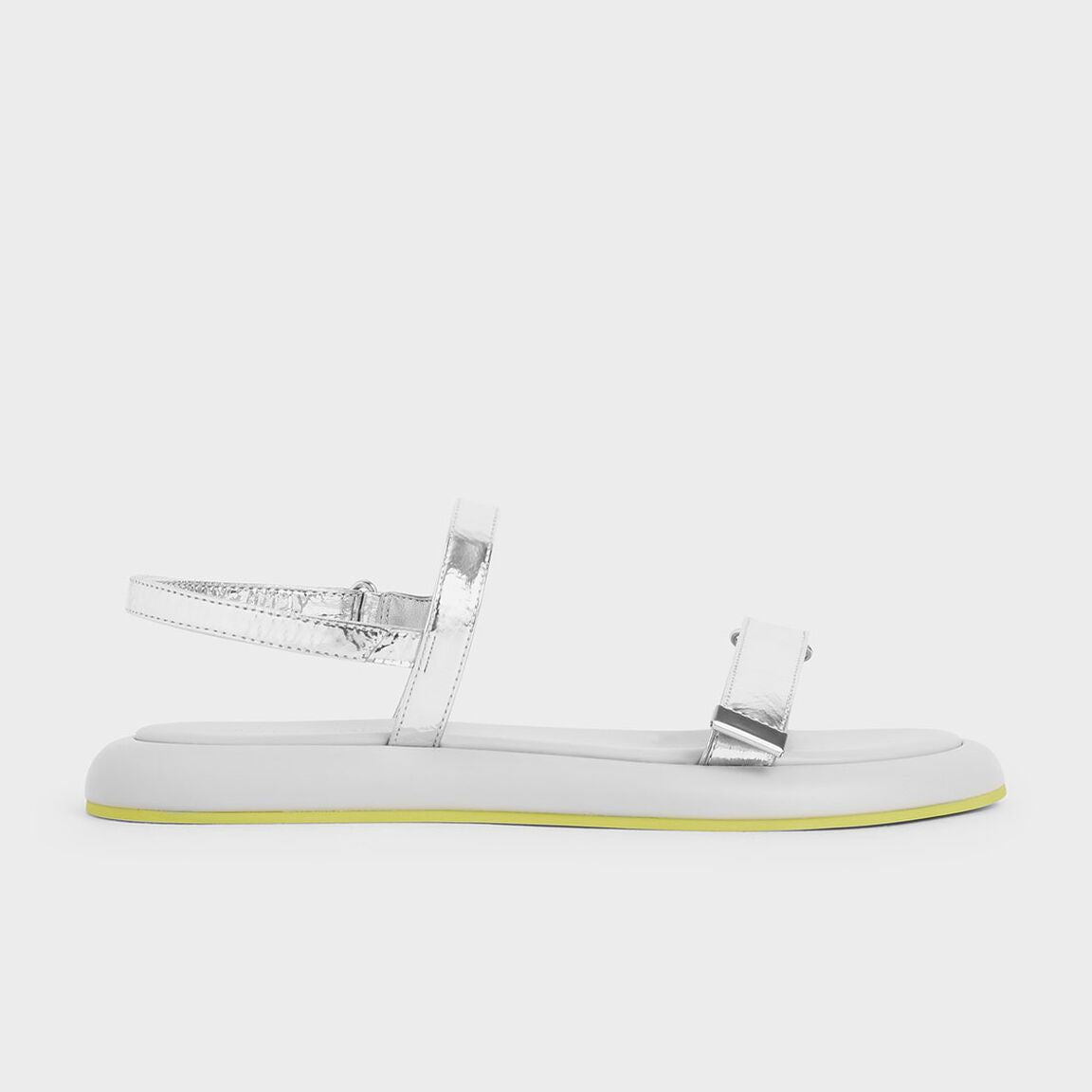 Metallic Velcro Strap Sandals