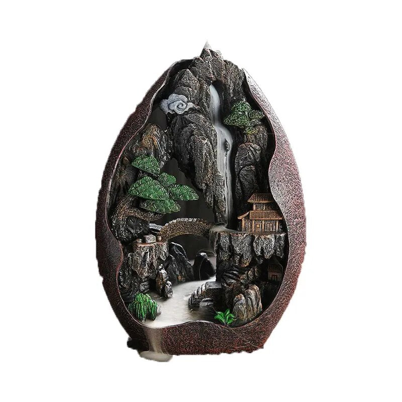 Lofty Mountains And Flowing Water Backflow