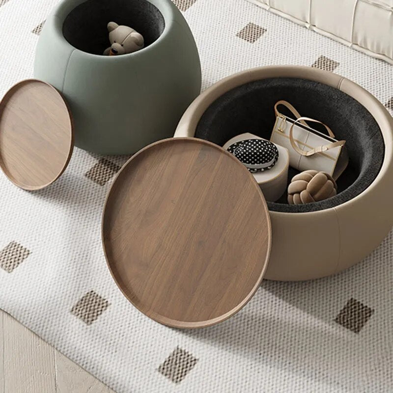Minimalist Cute Side Table Wood Round Aesthetic