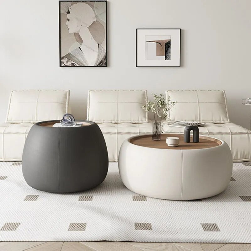 Minimalist Cute Side Table Wood Round Aesthetic
