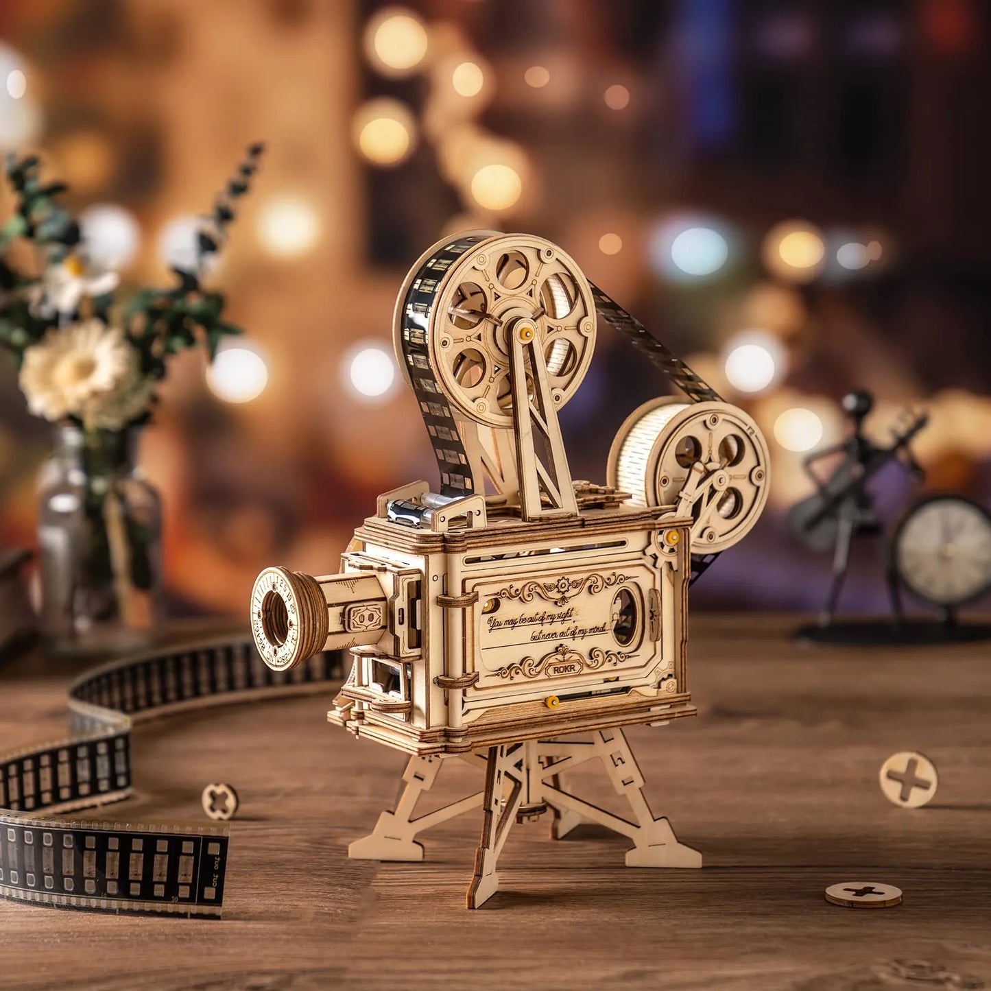 Robotime 183pcs Retro Diy 3D Hand Crank Film