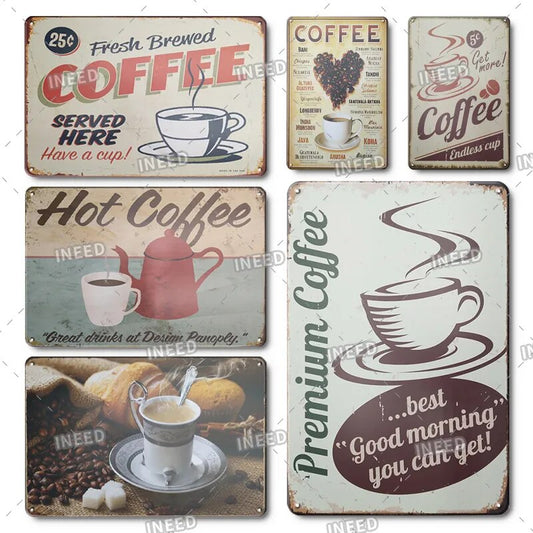 Hot Coffee Bar Metal Plate