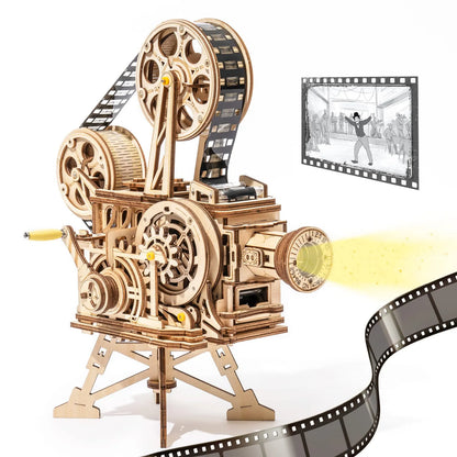Robotime 183pcs Retro Diy 3D Hand Crank Film