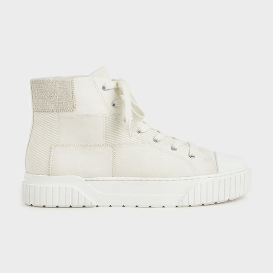 Woven Fabric High Top Sneakers