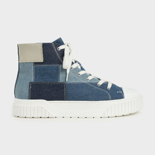 Woven Fabric High Top Sneakers