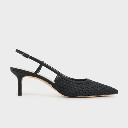 Woven Slingback Pumps